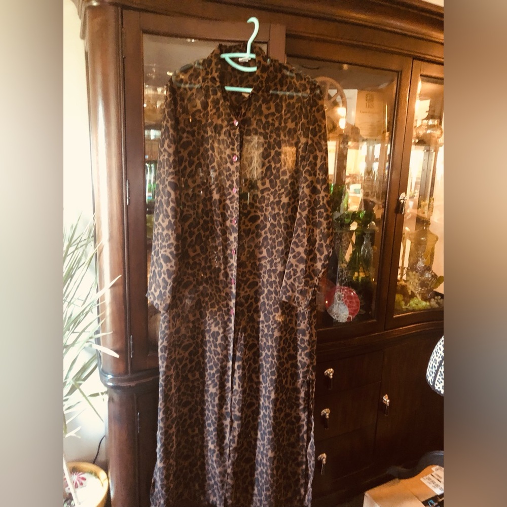 Sheer Leopard Duster